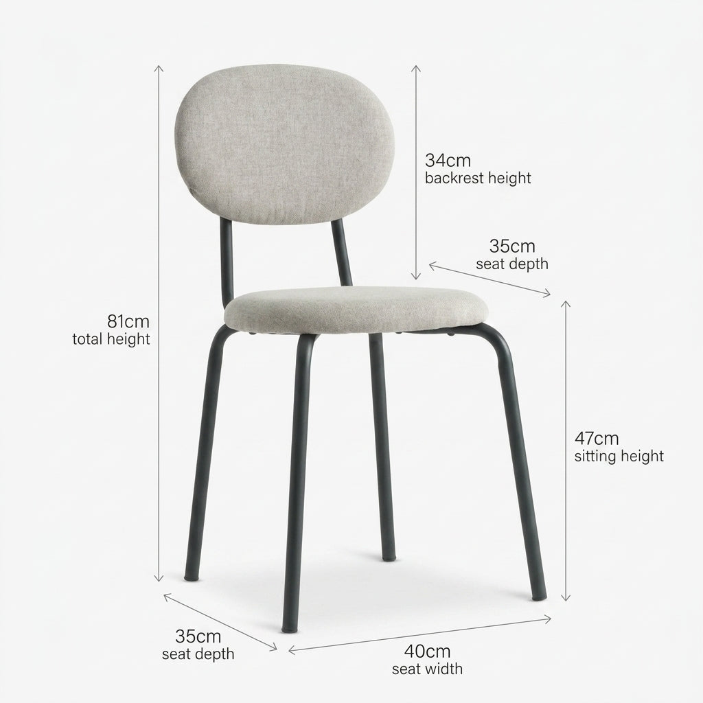 Design-Polsterstuhl "Lumi" – Eleganter Esszimmerstuhl in Creme-Beige & Schwarz