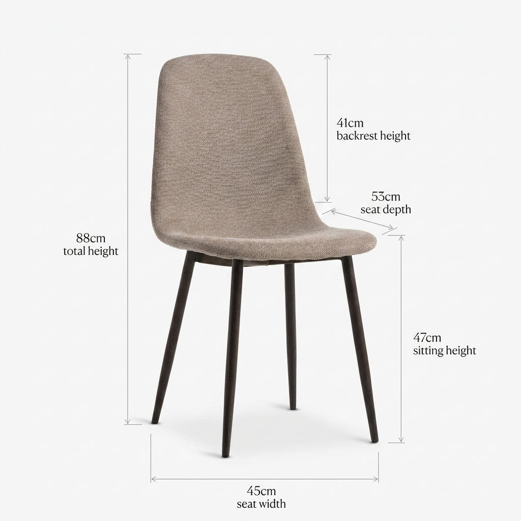 Moderner Polsterstuhl im Skandi-Design – Beige mit dunklen Beinen | Esszimmer- & Schreibtischstuhl