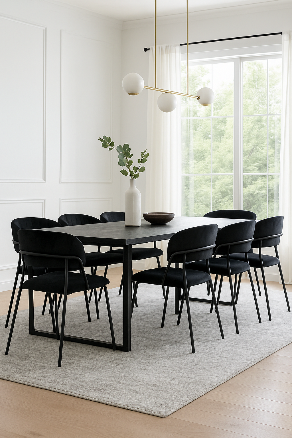 Kernlicht Samt Stühle in Schwarz Modell Torino