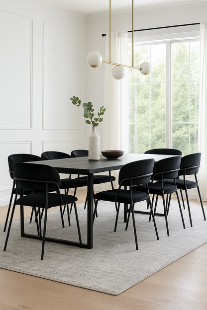 Kernlicht Samt Stühle in Schwarz Modell Torino