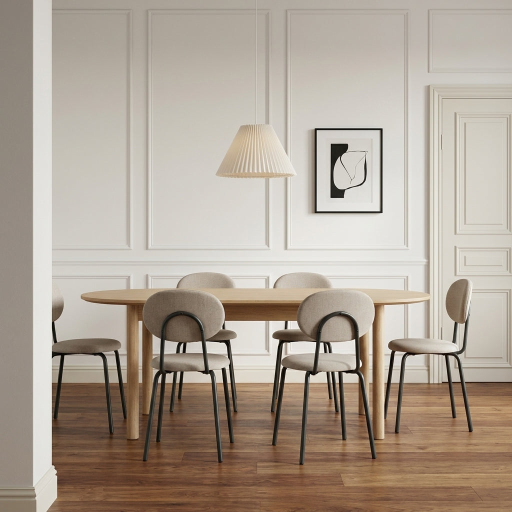Design-Polsterstuhl "Lumi" – Eleganter Esszimmerstuhl in Creme-Beige & Schwarz