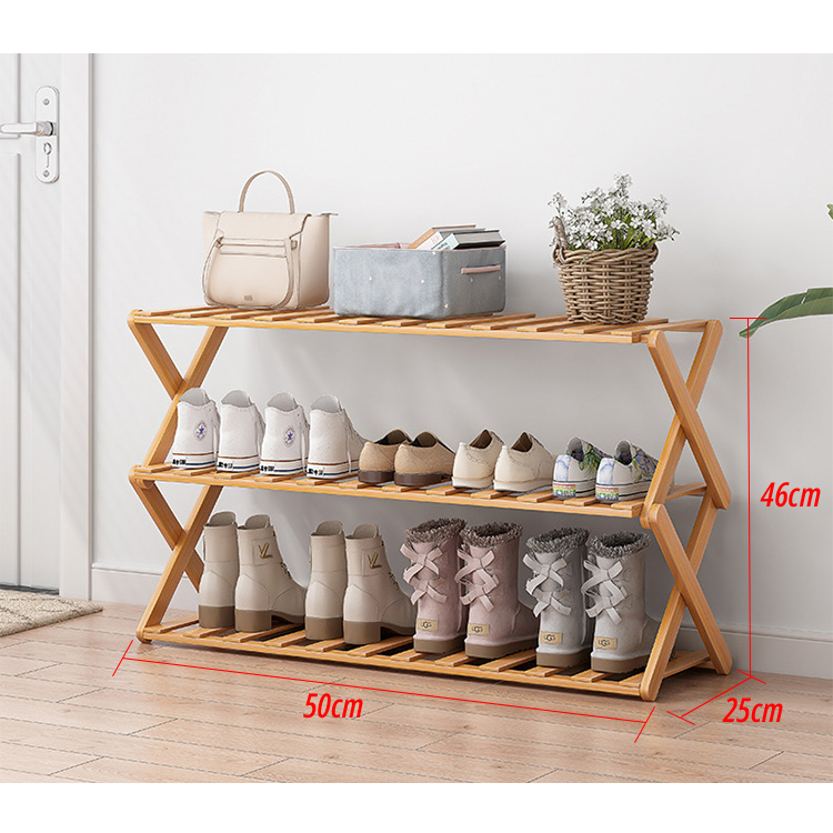 Schuhregal aus Bambus Zusammenklappbar