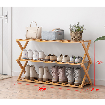 Schuhregal aus Bambus Zusammenklappbar