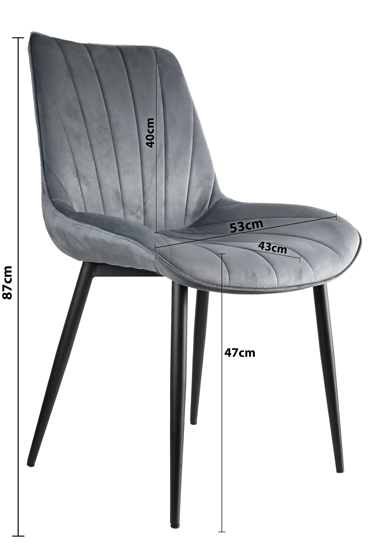 Samt Stühle mit Schwarzen Metallbeinen