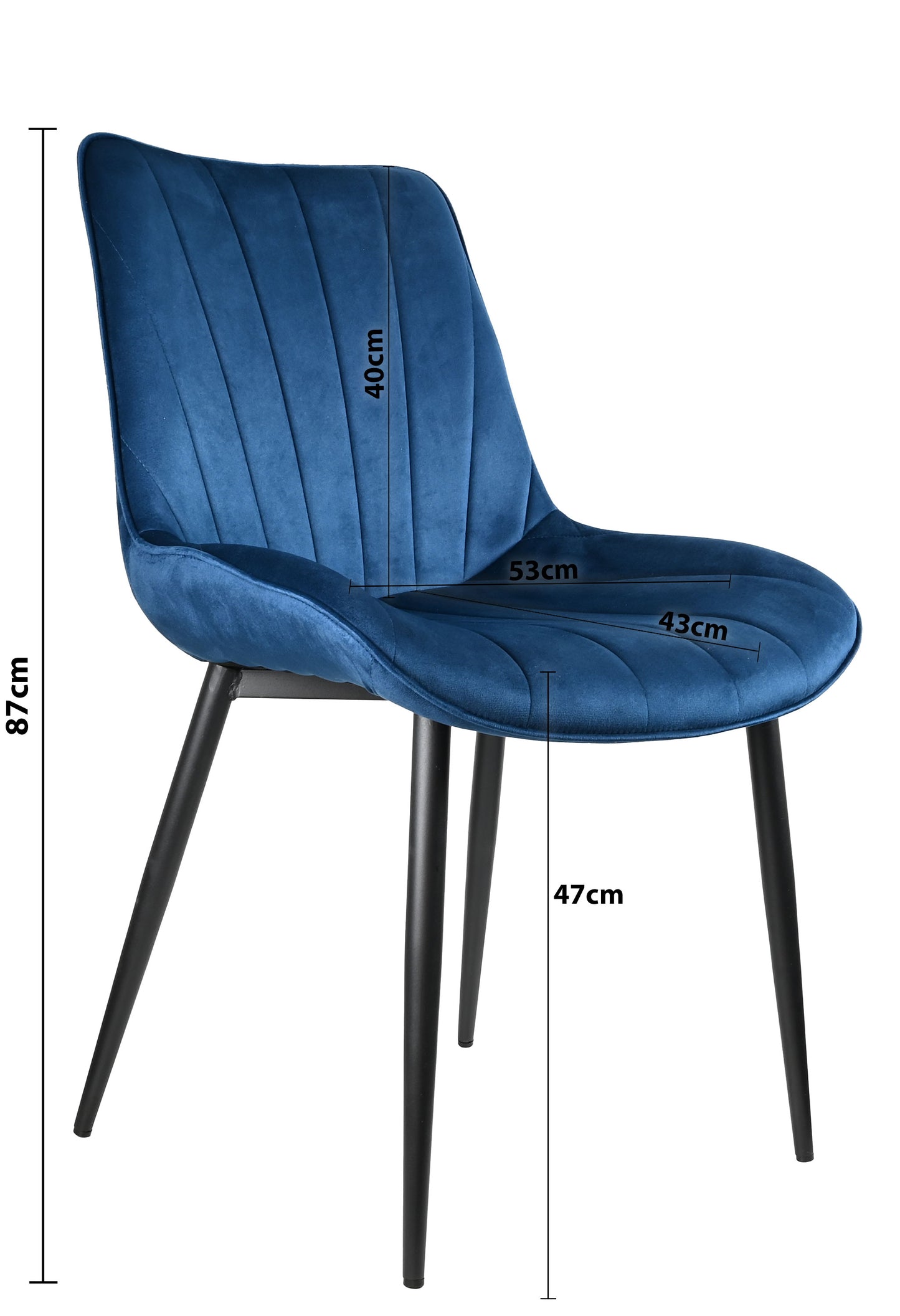 Samt Stühle mit Schwarzen Metallbeinen