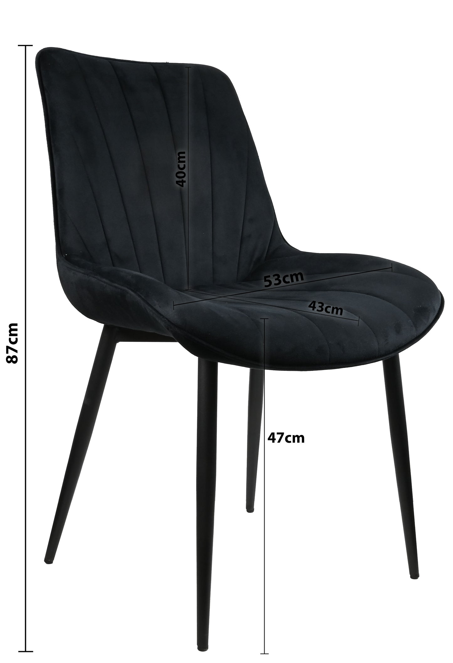 Samt Stühle mit Schwarzen Metallbeinen