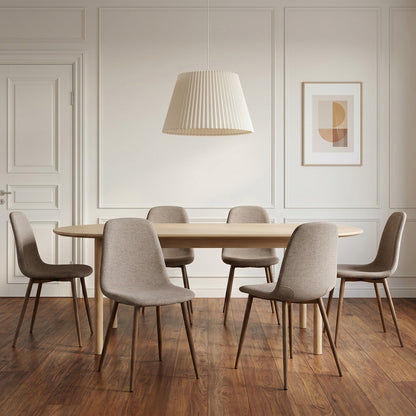 Moderner Polsterstuhl im Skandi-Design – Beige mit dunklen Beinen | Esszimmer- & Schreibtischstuhl