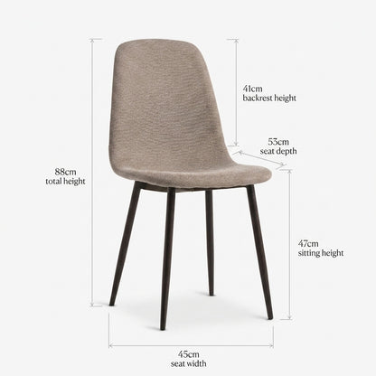 Moderner Polsterstuhl im Skandi-Design – Beige mit dunklen Beinen | Esszimmer- & Schreibtischstuhl