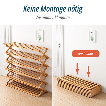 Schuhregal aus Bambus Zusammenklappbar